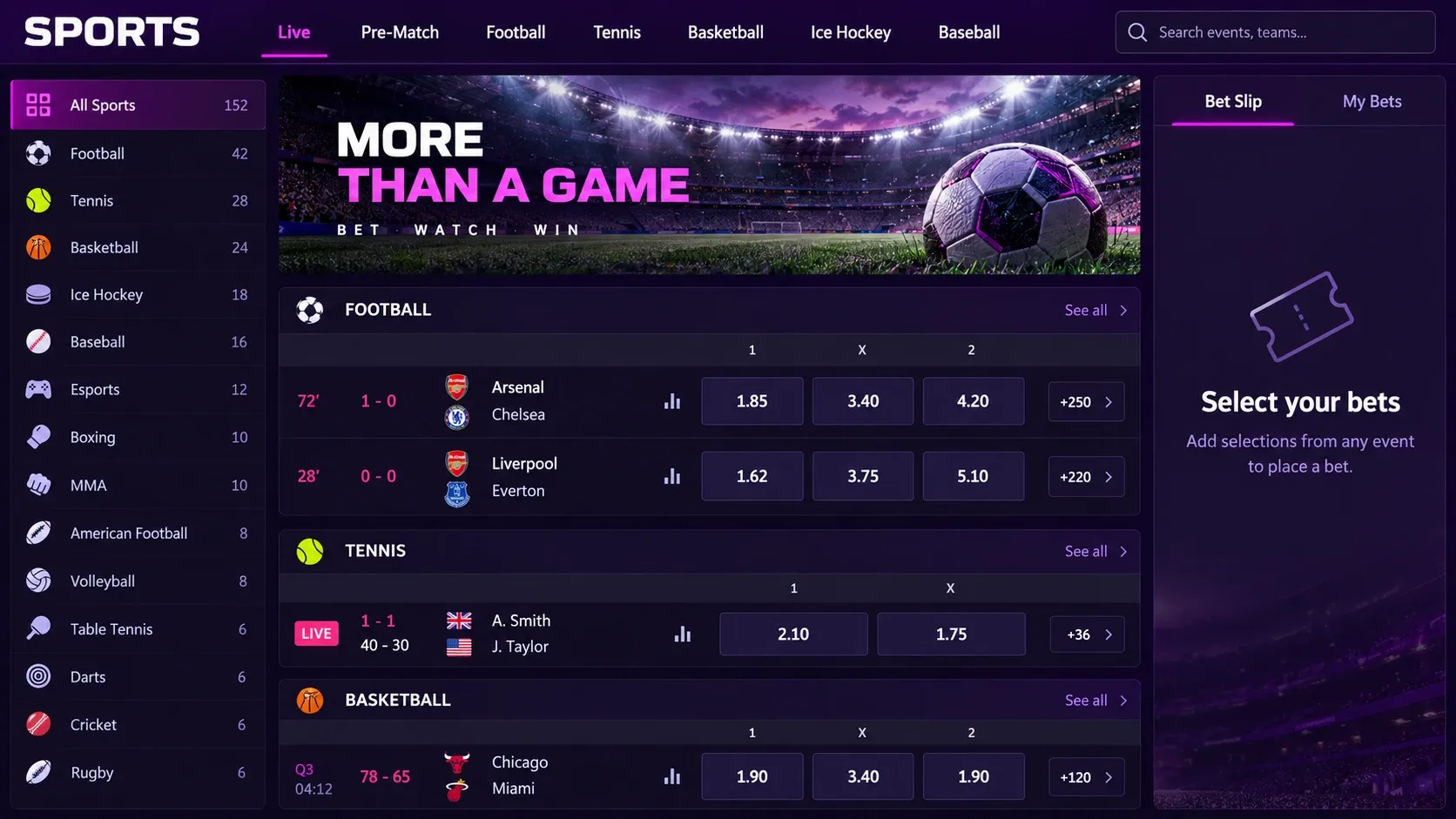 Live betting at JumboSpin